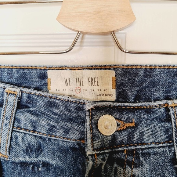 Free People Distressed Button Fly Boyfriend Jeans - Picture 5 of 10
